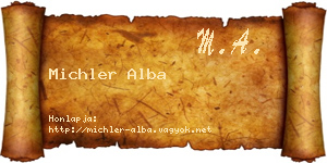 Michler Alba névjegykártya